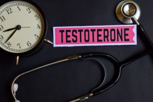 testosterone sign and medical equipment