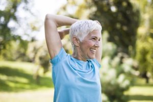 smiling elderly woman working for medical weight loss in Richardson