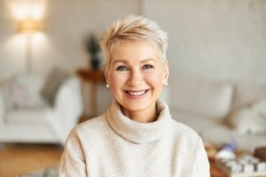 woman smiling because she’s not too old for BOTOX